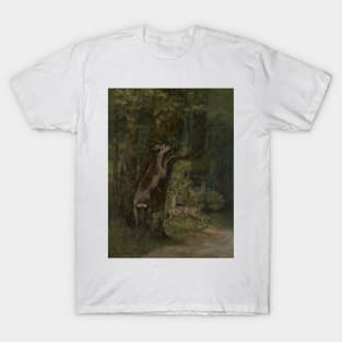 Deer in the Forest by Gustave Courbet T-Shirt